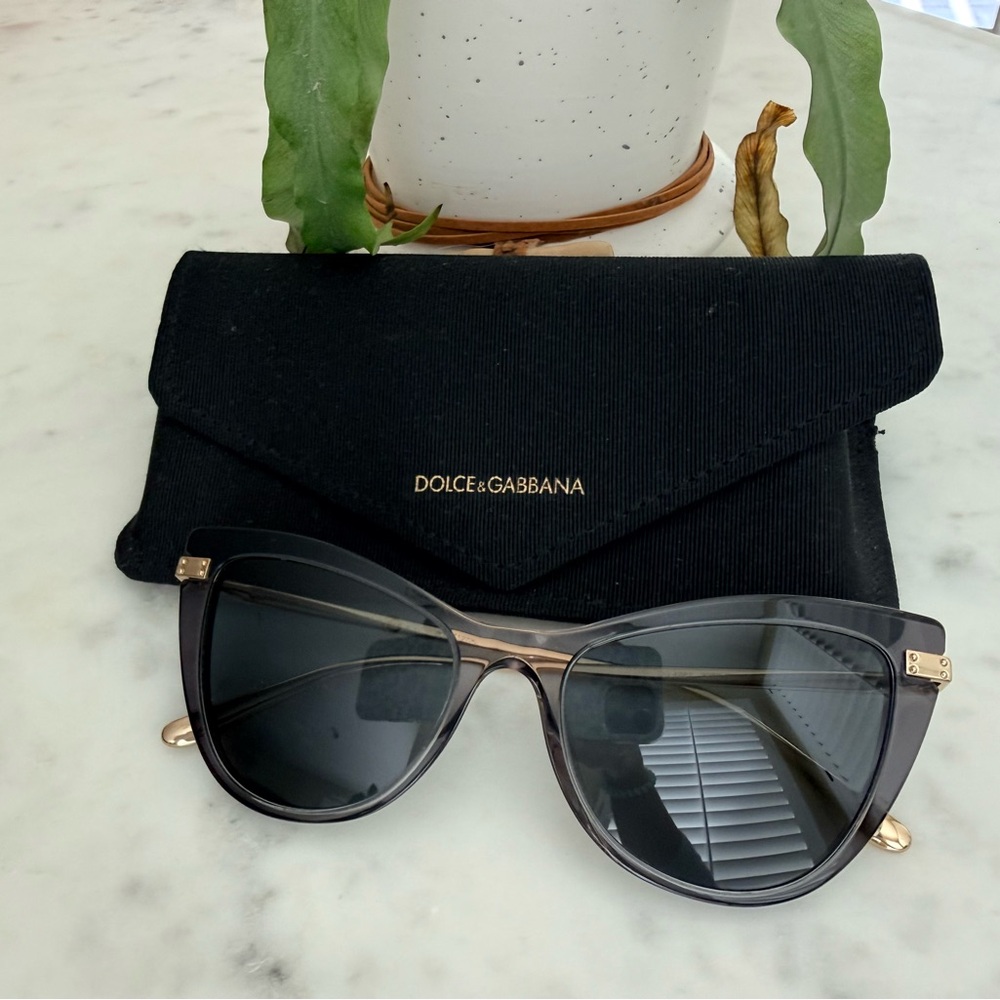 Dolce & Gabbana Black transparent Sunglasses with Gold Accents